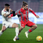 Cm Cremona 14/01/24 - campionato di calcio serie B / Cremonese-Cosenza / foto Cristiano Mazzi/Image Sport
nella foto:
Gennaro Tutino-Michele Castagnetti