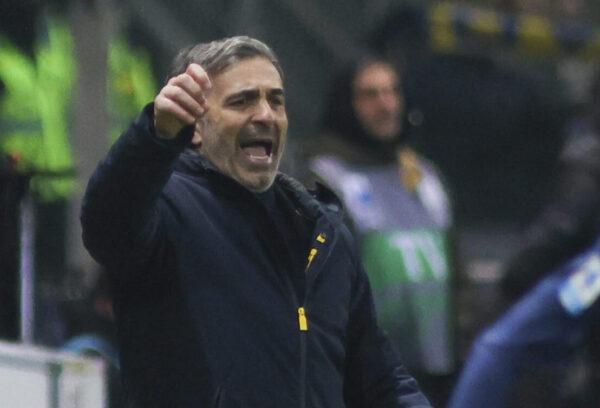 IPA54189903 - Fabio Pecchia Head Coach of Parma AC gestures during Parma FC vs AS Roma, 25.... Serie A Enilive 2024-25 game at Ennio Tardini stadium in Parma (PR), Italy, on February 16, 2025.